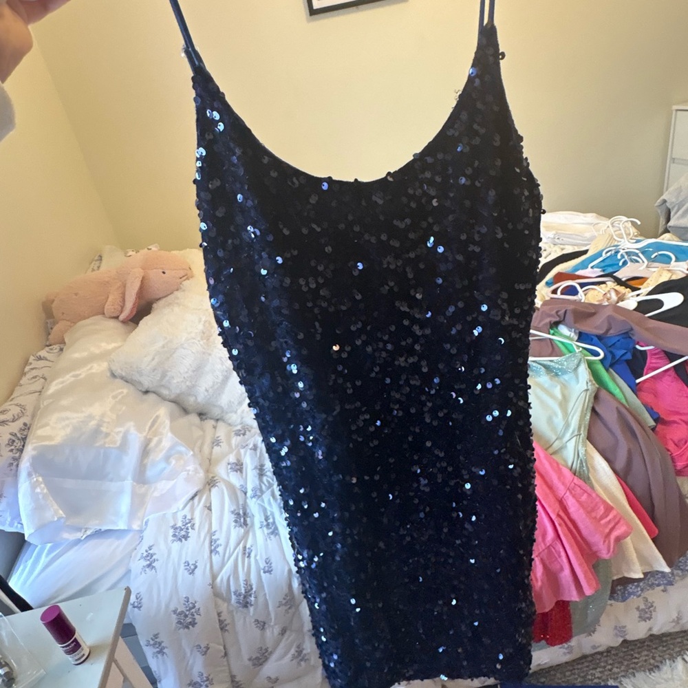 Navy Sequin Dress